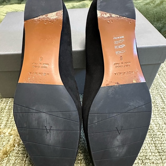 Aquatalia Women's Dark Suede Loafers - Picture 4 of 8